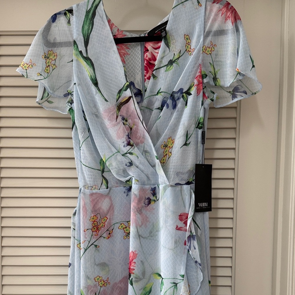 White House Black Market Floral Maxi Dress - Blue and Pink